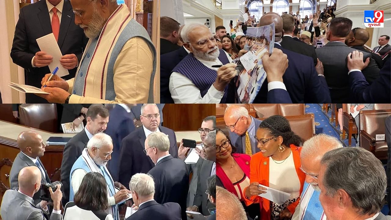 PM MODI IN AMERICA પએમ મદન ઓટગરફ અન સલફ લવ અમરકન