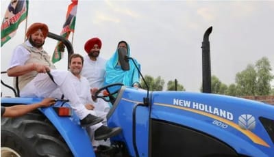 લોકસભા ચૂંટણી 2019: પંજાબના મુખ્યમંત્રીને બાજુમાં બેસાડીને રાહુલ ગાંધી ટ્રેક્ટર પર નીકળી પડ્યા
