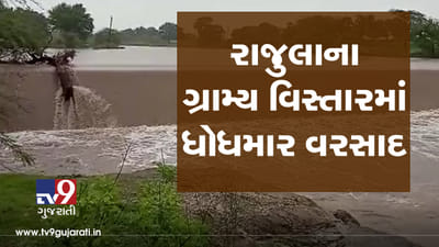 અમરેલી: રાજુલાના ગ્રામ્ય વિસ્તારોમાં ધોધમાર વરસાદ, આ ગામમાં પડ્યો 1 કલાકમાં 2 ઈંચ વરસાદ, જુઓ VIDEO