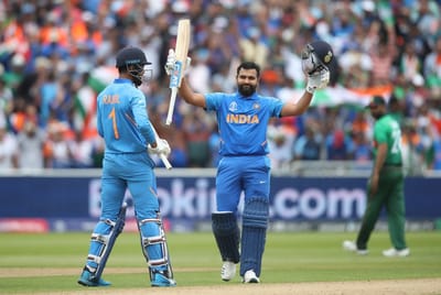 વિશ્વ કપ 2019: બાંગ્લાદેશની સામે ભારતીય ટીમે ફટકાર્યા 314 રન, રોહિત શર્માની શાનદાર સદી