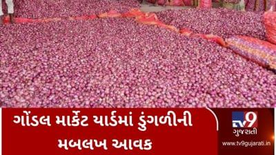 રાજકોટ: ગોંડલ માર્કેટ યાર્ડમાં ડુંગળીની મબલખ આવક, યાર્ડમાં જગ્યા ઓછી પડતાં ડુંગળીની આવક બંધ કરાઈ