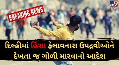 Breaking News: દિલ્હીમાં હિંસા ફેલાવનારા ઉપદ્રવીઓને દેખાતા જ ગોળી મારવાનો આદેશ