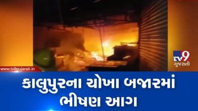 અમદાવાદ: કાલુપુરના ચોખા બજારમા લાગી ભીષણ આગ, જુઓ VIDEO