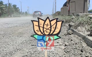 ગીર-સોમનાથ: નેશનલ હાઈવે પર ખાડાઓ બાબતે સ્થાનિકોનો અનોખો વિરોધ, ખાડાઓમાં રોપ્યું ભાજપનું ‘કમળ’