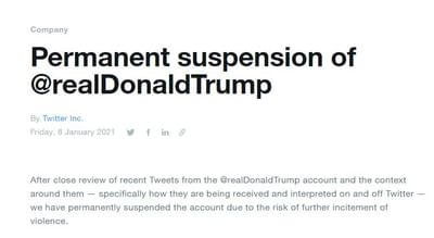 ટ્રમ્પે રાષ્ટ્રપતિના એકાઉન્ટ પરથી કાઢ્યો બળાપો, કહ્યું પોતાનું પ્લેટફોર્મ બનાવીશ