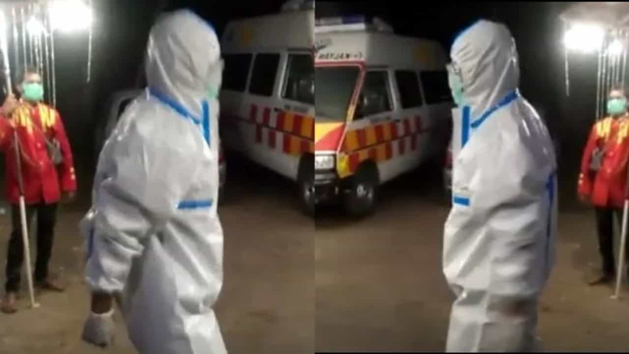 બેન્ડ બાજાના તાલ પર PPE કીટમાં જ ઝૂમી ઉઠ્યો એમ્બ્યુલન્સનો ડ્રાઈવર, વિડીયો જોઇને તમે પણ ખુશ થઇ જશો