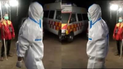 બેન્ડ બાજાના તાલ પર PPE કીટમાં જ ઝૂમી ઉઠ્યો એમ્બ્યુલન્સનો ડ્રાઈવર, વિડીયો જોઇને તમે પણ ખુશ થઇ જશો