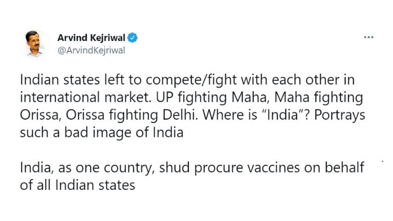 Arvind kejriwal tweet