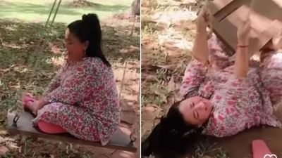 કોમેડિયન ભારતી સિંહ પાર્કમાં હિંચકે ઝૂલી રહી હતી, અને અચાનક પડી ગઈ - જુઓ આ વિડીયો