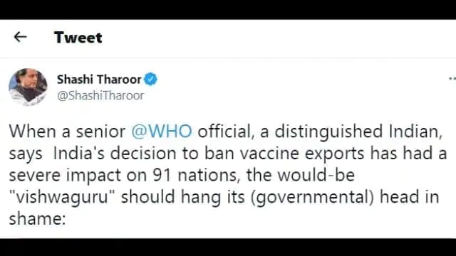 shashi tharoor tweet