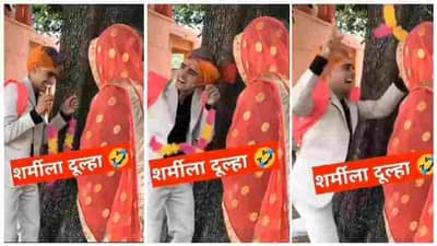 Funny Video : દુલ્હનને જોઈને વરરાજા શરમાયા ! વીડિયો જોઈને તમે પણ હસીને લોટપોટ થઈ જશો