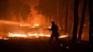 Wildfire in Greece : ગ્રીસના જંગલમાં લાગેલી આગથી સર્જાયા તબાહીના દ્રશ્યો, આસપાસના શહેરો પર પણ જોખમ