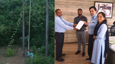 Surat: વરસાદને કારણે પાવર કટની સમસ્યા દૂર કરવા ડીજીવીસીએલનો કર્મચારી જીવના જોખમે ઉતર્યો 5 ફૂટ ઊંડા પાણીમાં