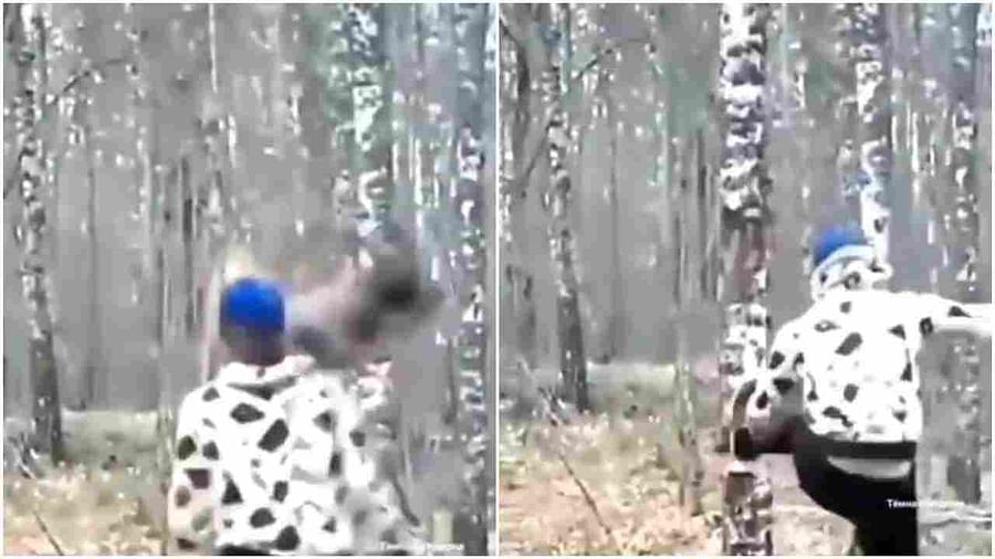 Funny Video : વૃક્ષને લાત મારી રહ્યો હતો વ્યક્તિ અને પછી થયુ કઇંક એવુ કે વીડિયો સોશિયલ મીડિયામાં વાયરલ થઇ ગયો