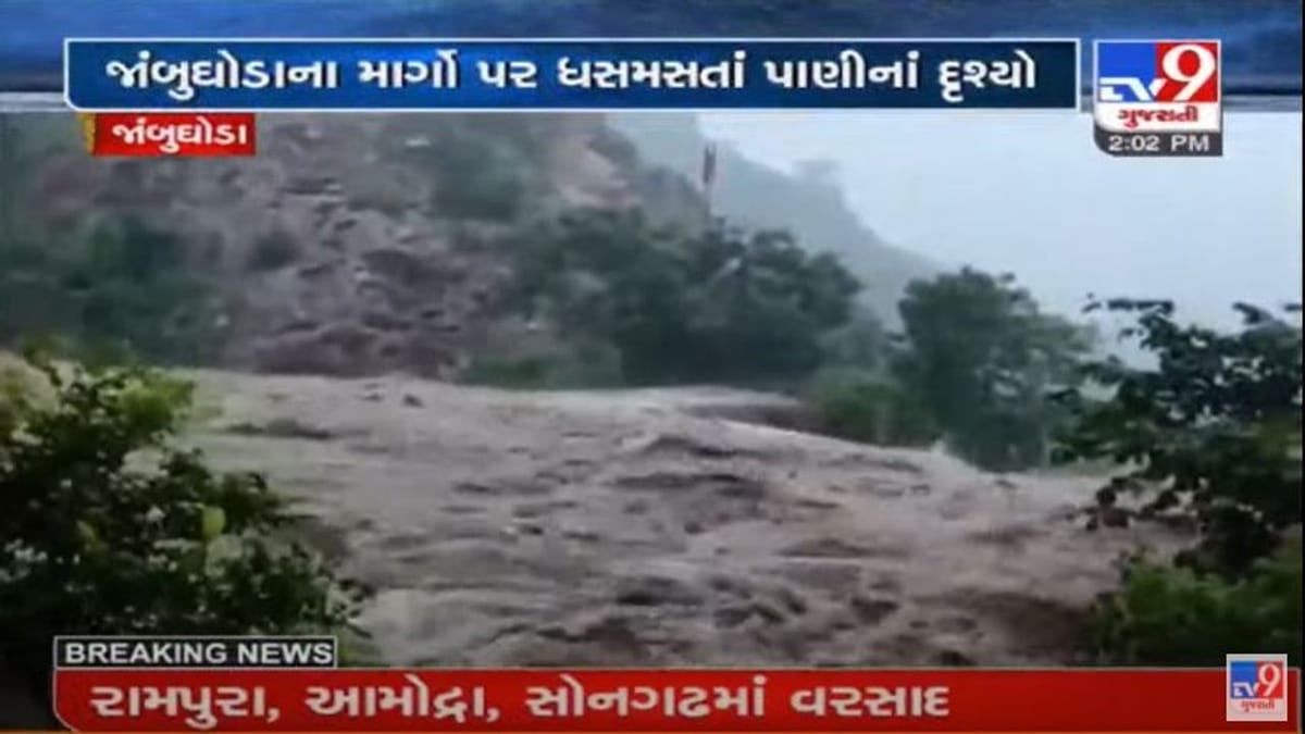 Gujarat : છોટાઉદેપુર, વડોદરા અને પંચમહાલ પંથકમાં ભારે વરસાદ, બોડેલી, ડભોઇ અને જાંબુઘોડામાં આભ ફાટયું