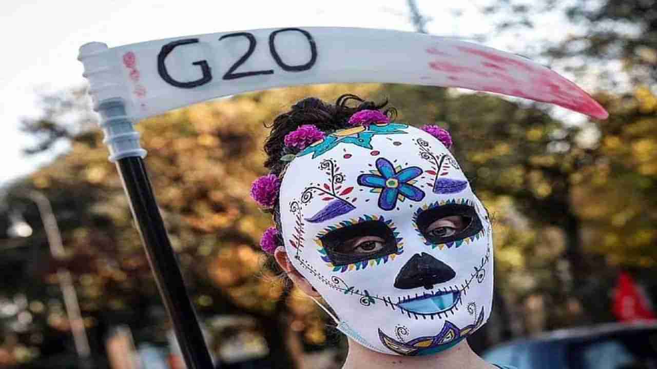 G-20 શિખર સંમેલનમાં દુનિયાભરના નેતાઓ પહોંચતા લોકો ડેથ માસ્ક પહેરીને આવ્યા, આખરે આ લોકો શું કહેવા માંગે છે ?