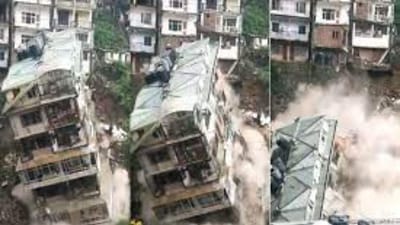 Shimla Building Collapse: પત્તાના ઘરની જેમ સેકન્ડમાં તૂટી પડી 8 માળની ઇમારત, જુઓ વીડિયો