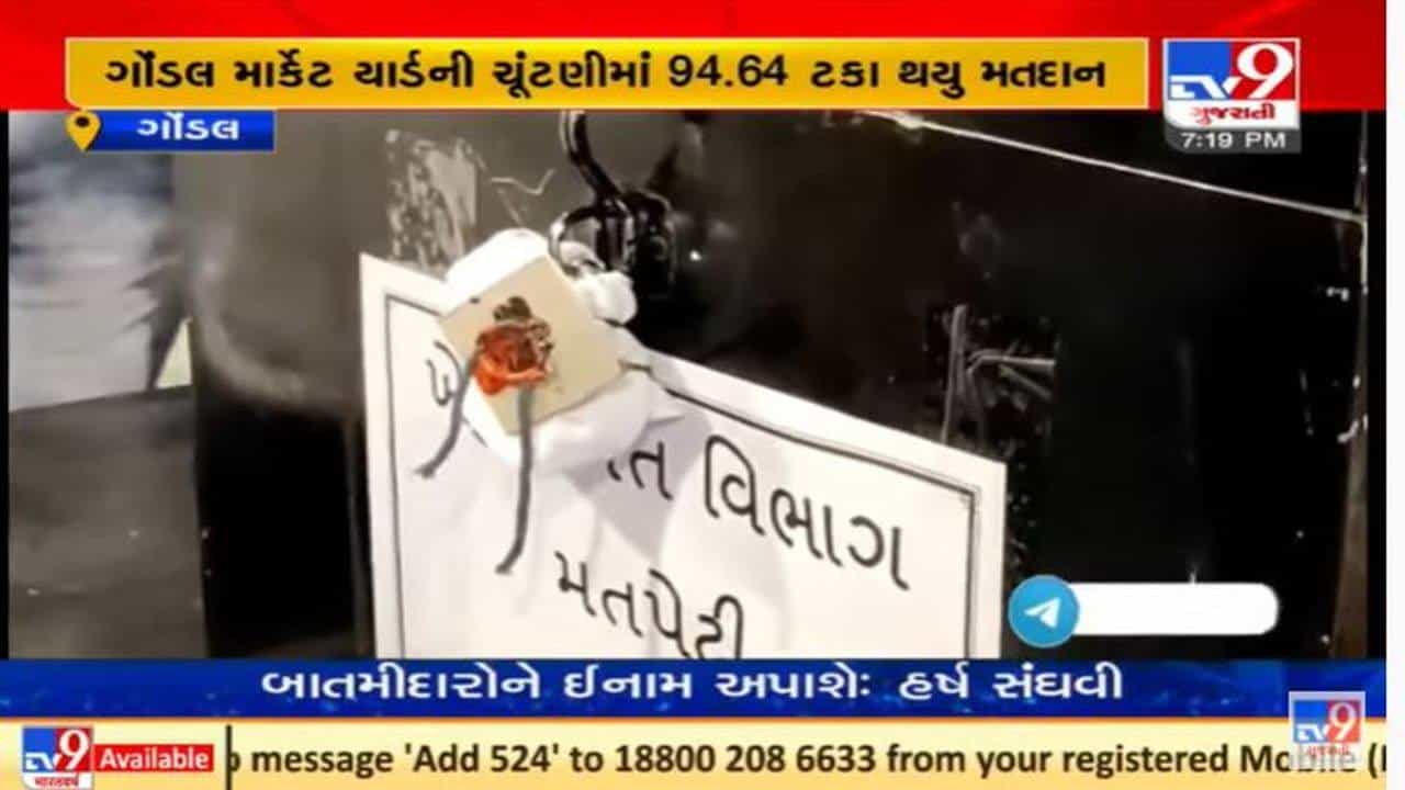 રાજકોટના ગોંડલ માર્કેટ યાર્ડની ચૂંટણીમાં 94. 64 ટકા જેટલું મતદાન નોંધાયું, આજે પરિણામ