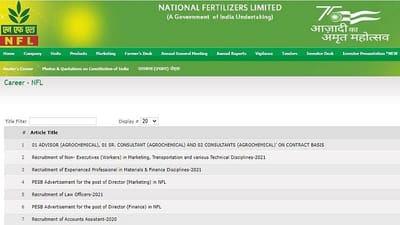 NFL Recruitment 2021: નોન-એક્ઝિક્યુટિવ પોસ્ટ્સ માટે NFLમાં ભરતી, જાણો કેવી રીતે કરવી અરજી