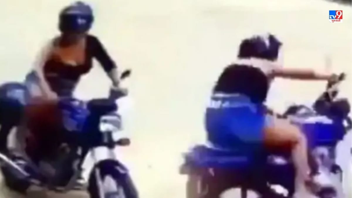 બાઈક સ્ટાર્ટ કરવા આ યુવતીએ લગાવ્યુ ગજબનુ દિમાગ ! પણ બ્રેક ન લાગતા દીદીના હાલ થયા બેહાલ, જુઓ VIDEO