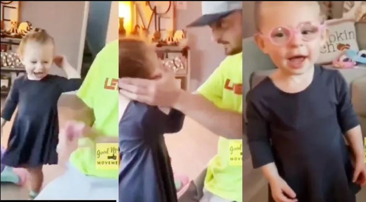 Viral Video: નાની બાળકીને ચશ્મા પહેર્યા બાદ પહેલીવાર દુનિયા સ્પષ્ટ દેખાઈ, રિએક્શન હતું હાર્ટ ટચિંગ