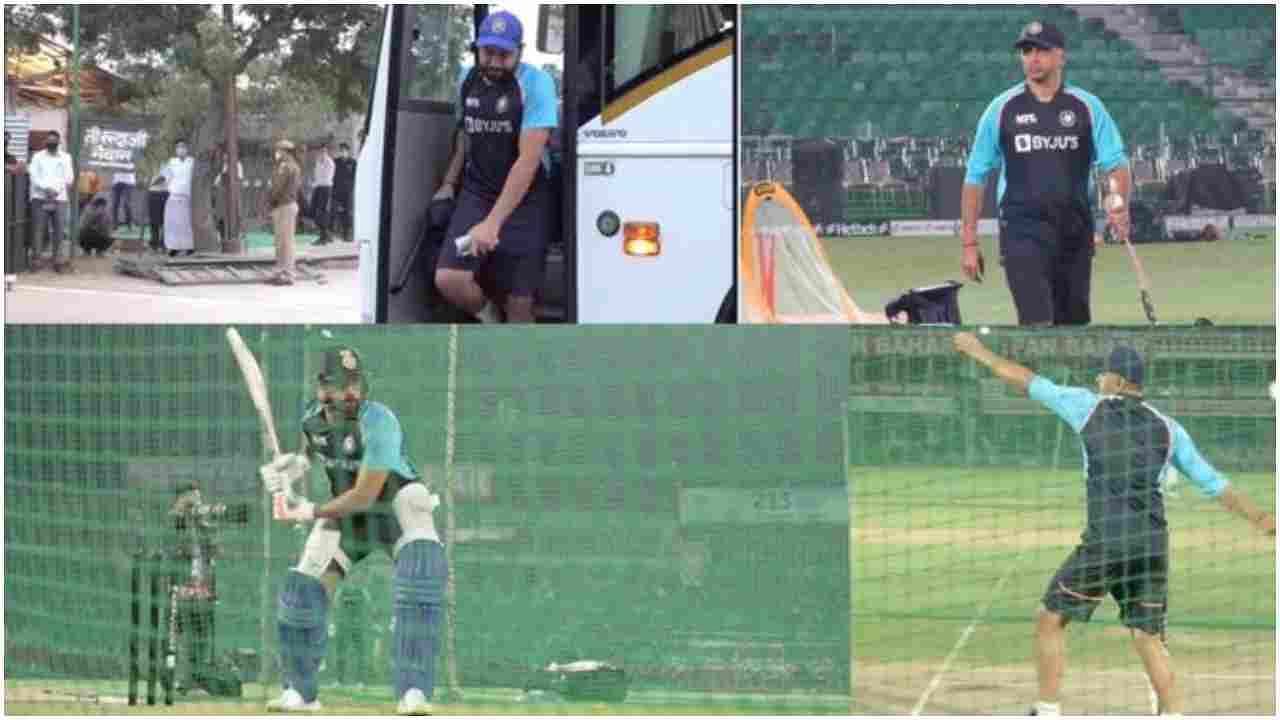 IND vs NZ: Captain and coach study pitch, watch Rahul Dravid get Rohit to  practice, VIDEO | | ind vs nz team india practice ahead of 1st t20 in  jaipur against new