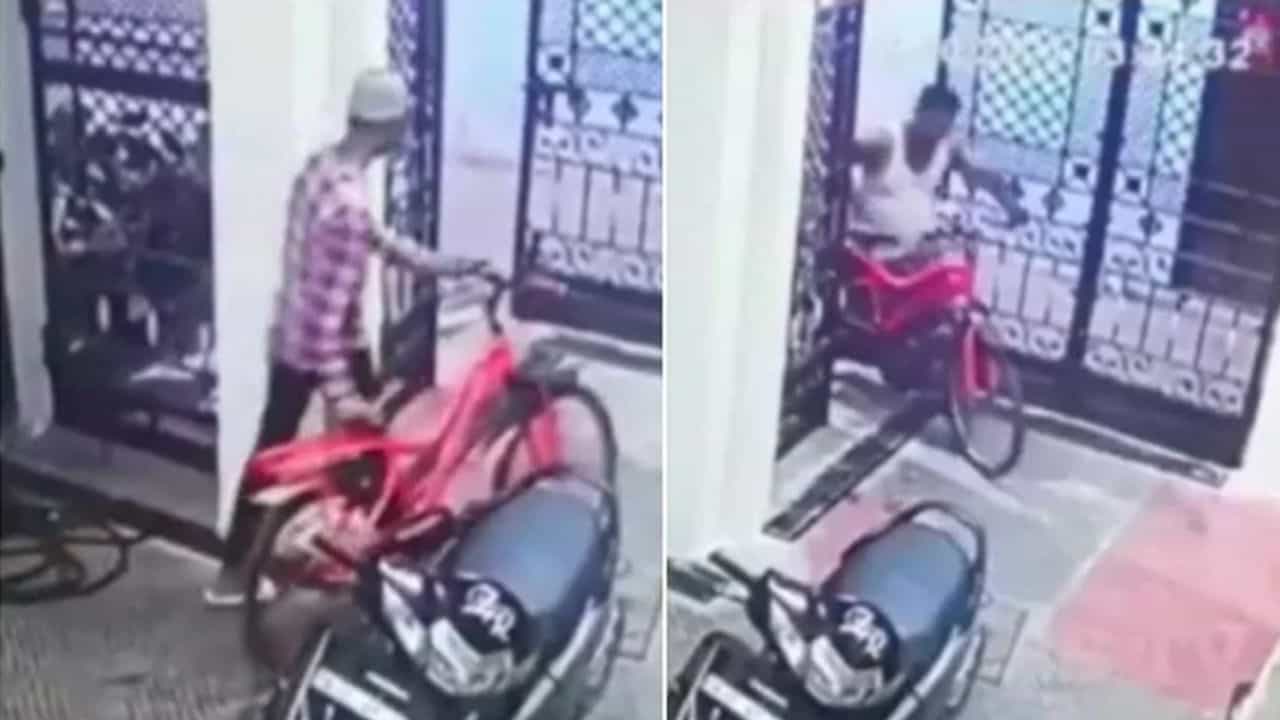 આ ચોરને ધોળા દિવસે ચોરી કરવી પડી ભારે ! ચોરી પકડાઈ જતા જોયા જેવી થઈ, જુઓ Video