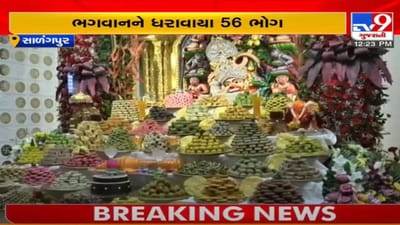 બોટાદઃ સાળંગપુરમાં કાળી ચૌદશે કષ્ટભંજન દેવને હીરાજડિત ચાંદીના વાઘા પહેરાવાયા, અન્નકુટના કરો દર્શન