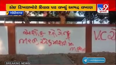 VC ચોર હૈ : ચિલ્ડ્રન યુનિવર્સિટીની દિવાલ પર કુલપતિ અને સ્ટાફ વિશે અભદ્ર લખાણ