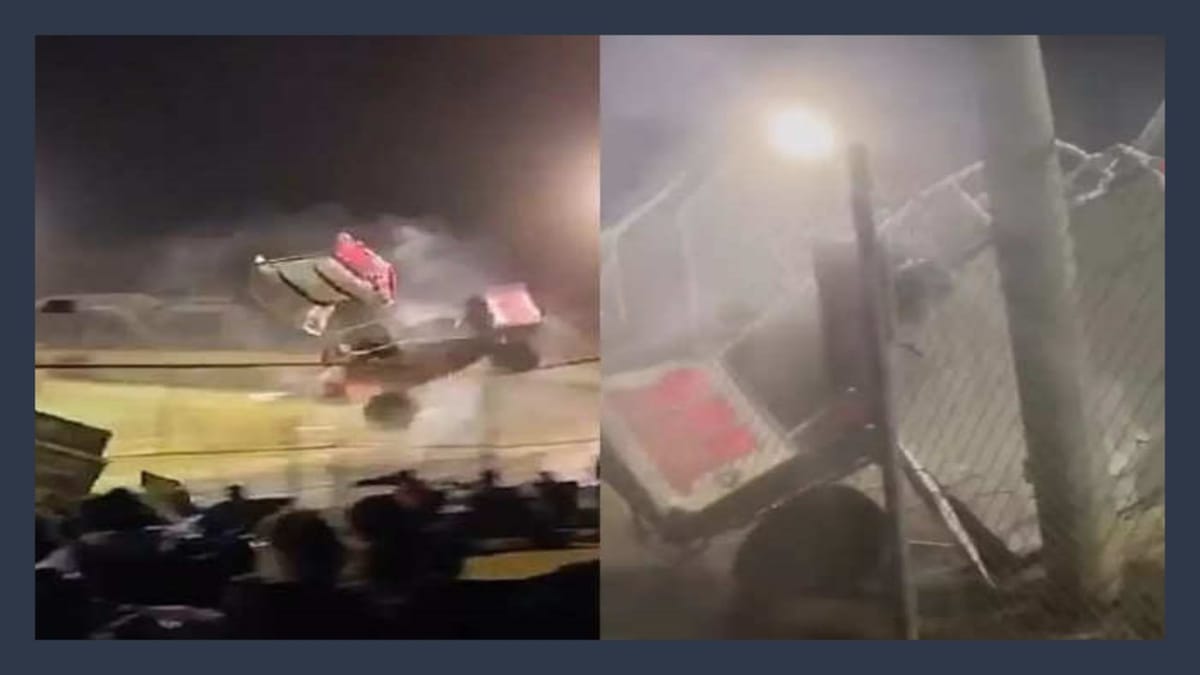 Viral: રેસિંગ કારમાં થઈ ભયાનક ટક્કર, વીડિયો બનાવનાર મહિલા પાસેથી સરકતી ગઈ !