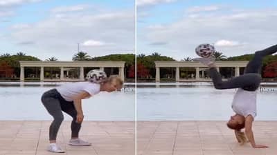 Viral: ફુટબોલ પર ગજબની પકડ, વાયરલ વીડિયો જોઈ લોકો બોલ્યા અદ્ભૂત, અવિશ્વસનીય ટેલેન્ટ