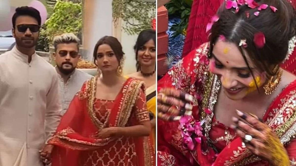 Ankita Lokhande Haldi : લગ્નના એક દિવસ પહેલા અંકિતા લોખંડેના ચહેરા પર વિક્કી જૈનનો રંગ, જુઓ હલ્દી સેરેમનીનો વીડિયો