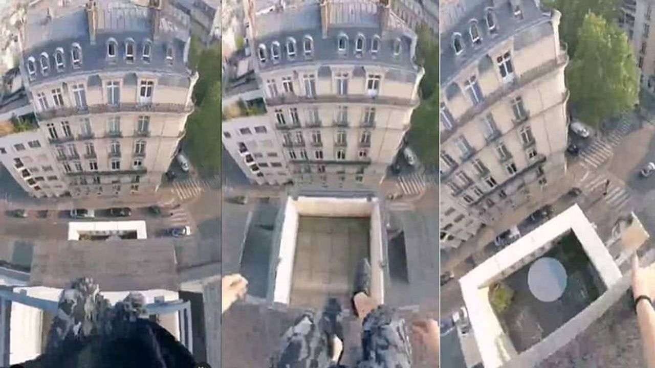 OMG : આ યુવકે ઉંચી બિલ્ડિંગ પરથી કર્યા ખતરનાક સ્ટંટ ! વીડિયો જોઈને લોકોના શ્વાસ અધ્ધર થઈ ગયા