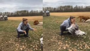 Viral Video: પક્ષીએ પાંખ ફેલાવી યુવતીને પ્રેમથી લગાવી ગળે, વીડિયો જોઈ લાખો લોકોના ચહેરા પર રેલાયું સ્મિત