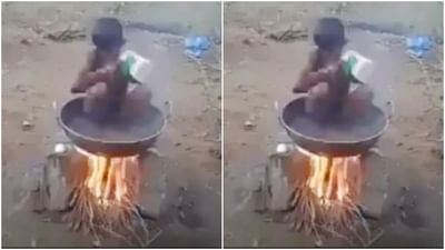 Viral: કડકડતી ઠંડીમાં નહાવા માટે ટેણિયાએ લગાવ્યો ગજબનો જુગાડ, પણ તમે આવી ભુલ ન કરતા