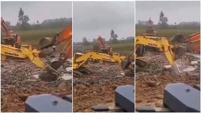 Viral Video : બે બુલડોઝરોએ JCB પર કર્યો હુમલો, લડાઈના ચોંકાવનારા દ્રશ્યો કેમેરામાં થયા કેદ !