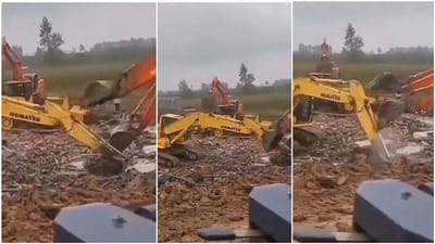 Viral Video : બે બુલડોઝરોએ JCB પર કર્યો હુમલો, લડાઈના ચોંકાવનારા દ્રશ્યો કેમેરામાં થયા કેદ !