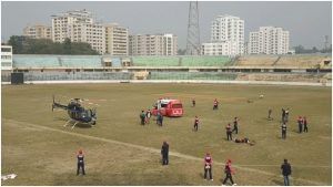 Bangladesh Premier League: સ્ટેડિયમમાં અચાનક હેલિકોપ્ટરની લેન્ડિંગથી ગભરાયા ક્રિકેટરો, અફરા-તફરીનો માહોલ સર્જાયો