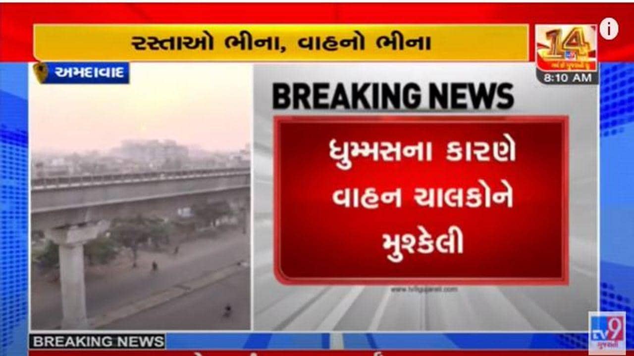 અમદાવાદ સહિત અનેક સ્થળો પર જોવા મળી ધુમ્મસની ચાદર, ખેડૂતોને પાકમાં નુકસાન થવાની ભીતિ