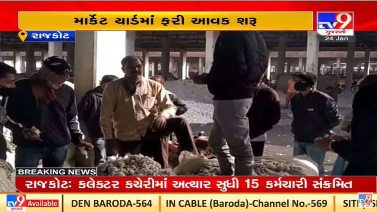 રાજકોટના ઉપલેટા માર્કેટ યાર્ડમાં પાકોની આવક શરૂ, સારા ભાવ મળતા ખેડૂતો ખુશ