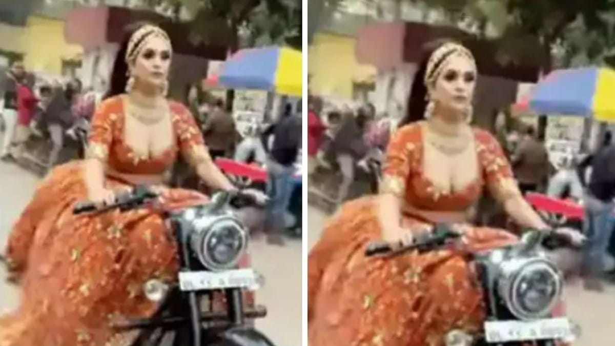 Viral Video: લગ્નમાં બુલેટ ચલાવીને દુલ્હન પહોંચી માંડવે, વીડિયો જોઈને યુઝર્સે કહ્યું એક વિવાહ ઐસા ભી