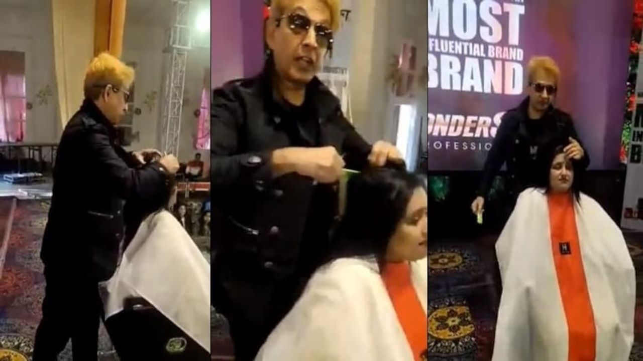 OMG : આ મશહુર હેર સ્ટાઈલસ્ટે મહિલાના માથા પર થૂંકીને કાપ્યા વાળ ! વીડિયો વાયરલ થતા ભડક્યા યુઝર્સ