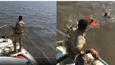 મુંબઈ પોલીસના બહાદુર જવાને બચાવ્યો ડૂબતી મહિલાનો જીવ, ગેટવે ઓફ ઈન્ડિયા પાસે સમુદ્રમાં પડી હતી પર્યટક મહિલા, જુઓ Video