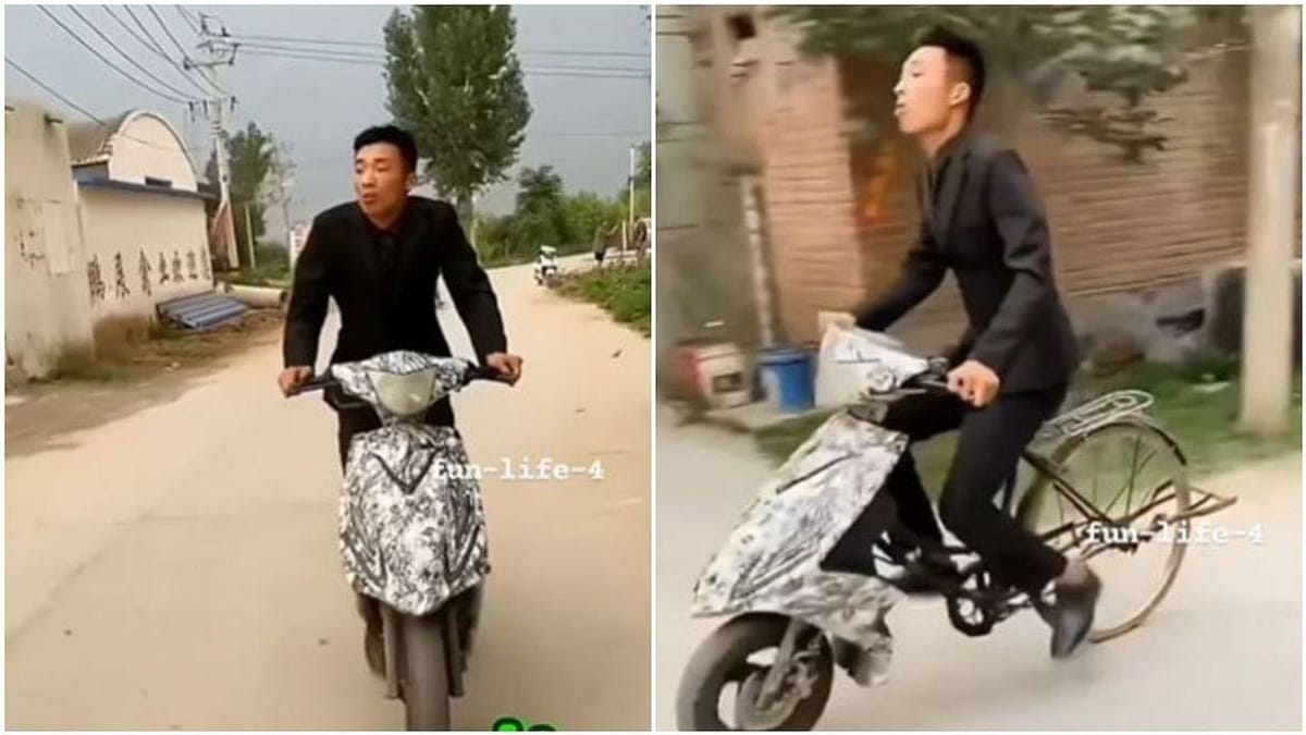 Viral: સાઈકલ કમ સ્કૂટીના આ મહાજૂગાડને જોઈ લોકો બોલ્યા 'આ કળાનો કોઈ તોડ નથી'