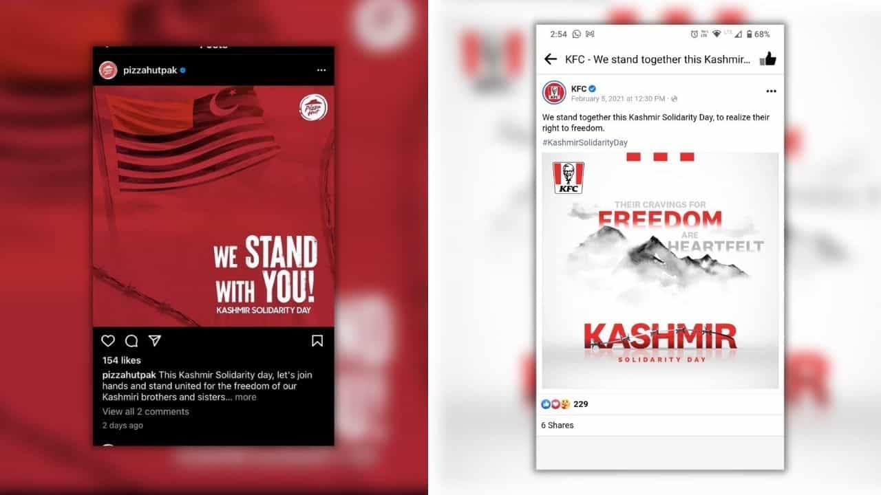 Hyundai બાદ હવે KFC અને Pizzahut એ પણ ઓકયું ઝેર, POKના સમર્થનમાં કરી પોસ્ટ