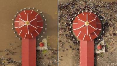 સ્તંભેશ્વર મહાદેવઃ ઓટ વખતે દરિયાના પાણીમાંથી ધીમે ધીમે બહાર આવે છે અને અલૌકિલ દૃશ્ય સર્જાય છે