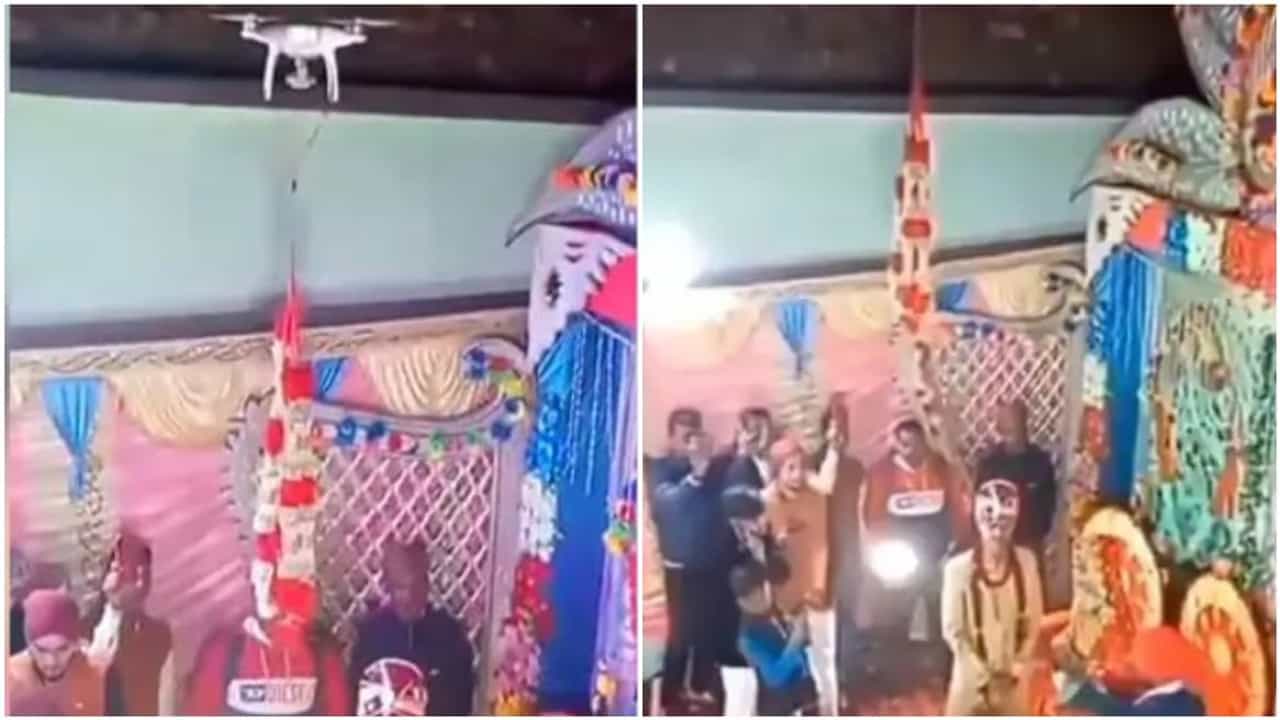 Viral: વરમાળાની વિધિ દરમિયાન વરરાજાનું મગજ ગયુ, કર્યું કંઈક એવું કે લોકોએ કહ્યું એમાં ડ્રોનનો શું વાંક