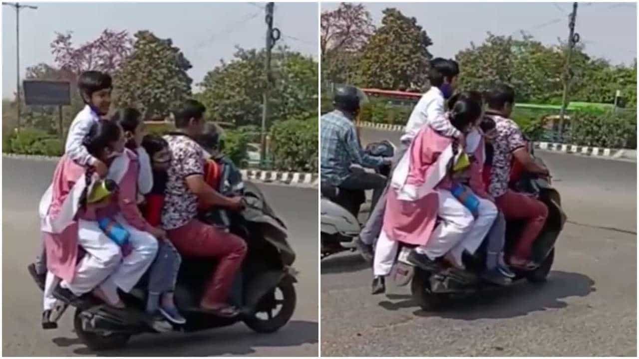 Viral: એક સાથે સ્કૂટી પર એટલા લોકોને બેસાડીને નીકળ્યો શખ્સ, લોકોએ કહ્યું ઘરે કોઈ રહ્યું છે કે નહીં