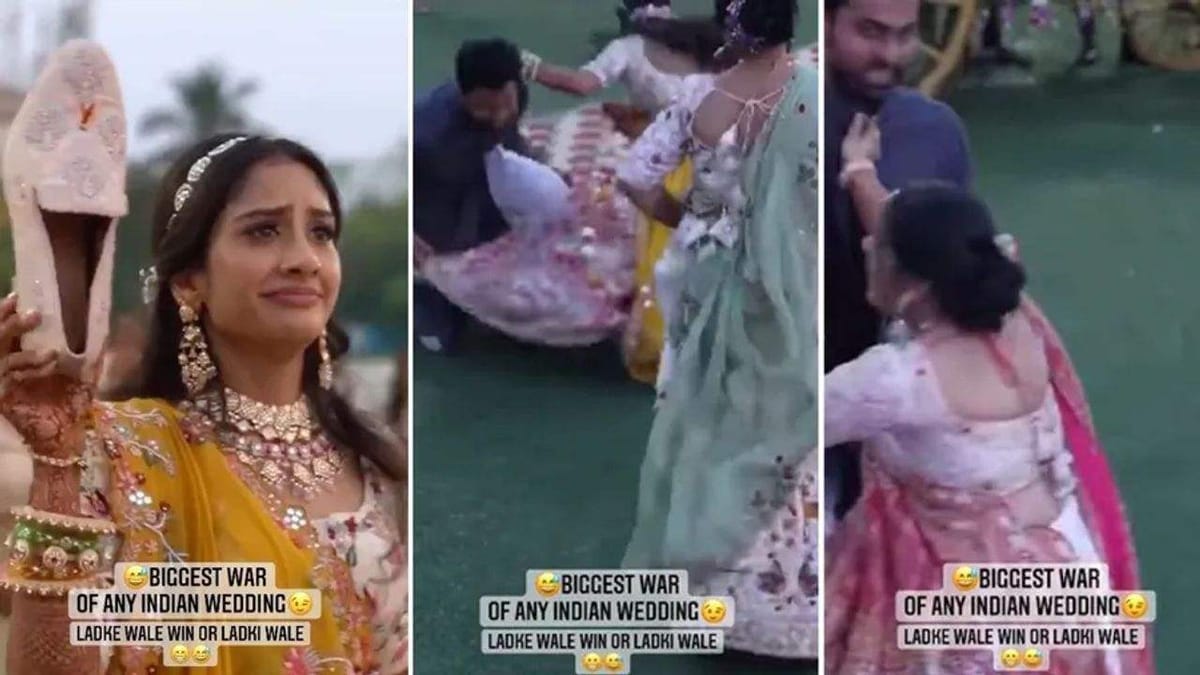 'મોજડી ચોરવાનો' આવો વીડિયો તમે ભાગ્યે જ જોયો હશે, જુઓ કેવી રીતે છોકરીઓ અને છોકરાઓ વચ્ચે થઈ ઝપાઝપી