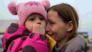 Russia Ukraine War A Ukrainian woman weeps when she visits her family in Poland